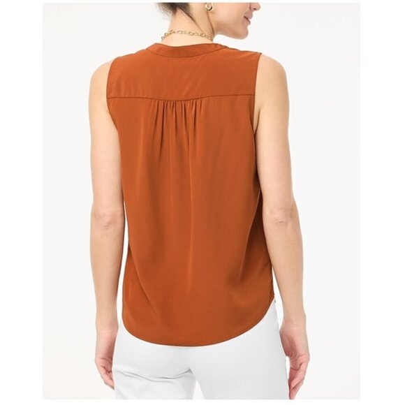 J. Crew Sleeveless V-Neck Popover Lightweight Tank Top Orange Size S - Picture 2 of 6
